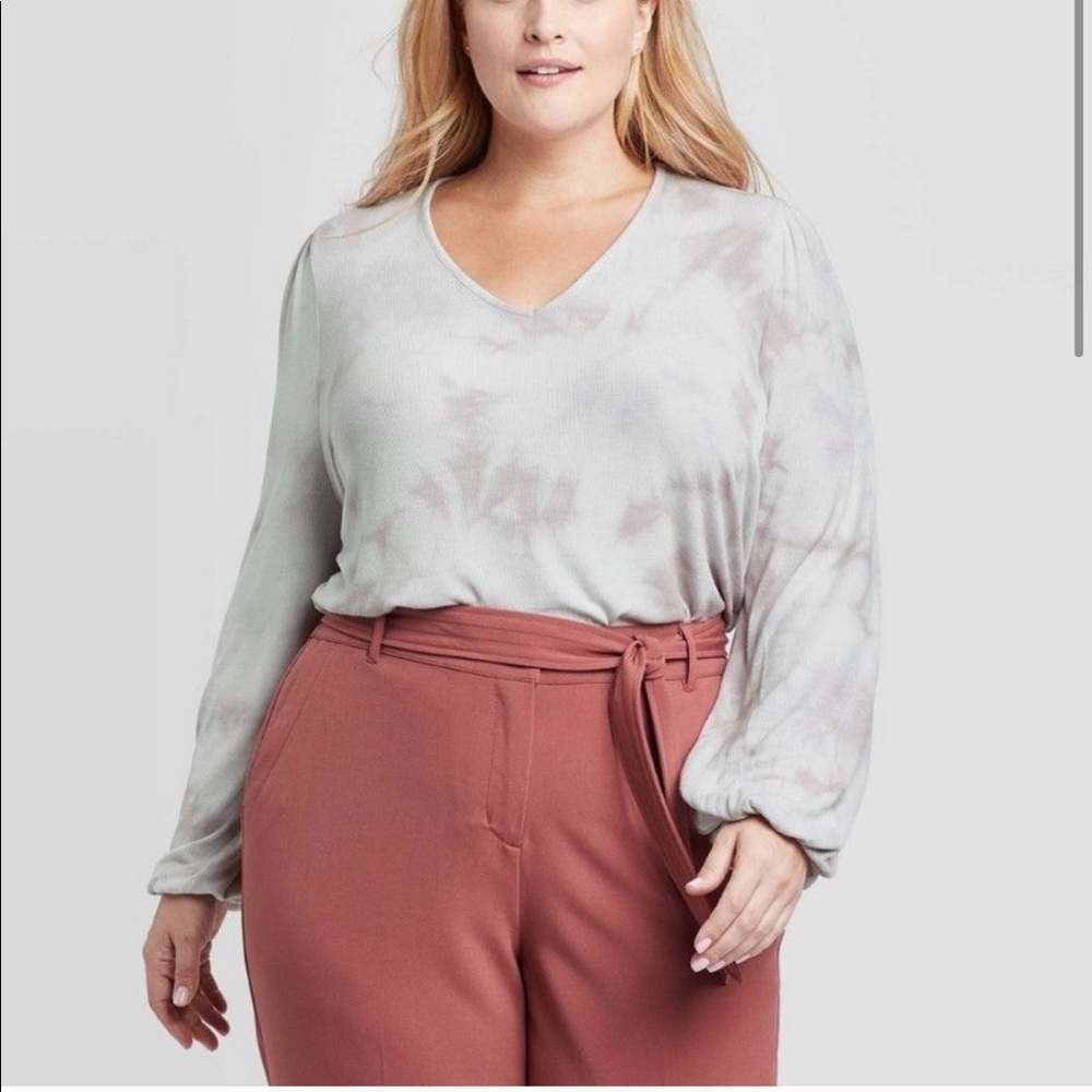 Ava & Viv lavender tie-dye long sleeve shirt